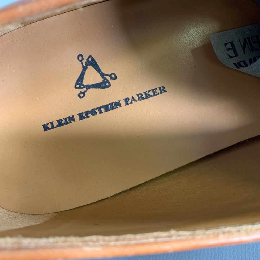 KLEIN EPSTEIN & PARKER Size 9 Brown Tan Distressed Patent Leather Loafers - Picture 8 of 8